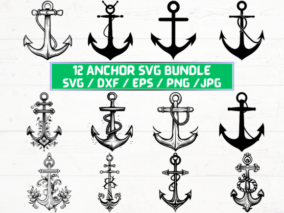 Anchor Laser Cut Graphics for Crafts and Design