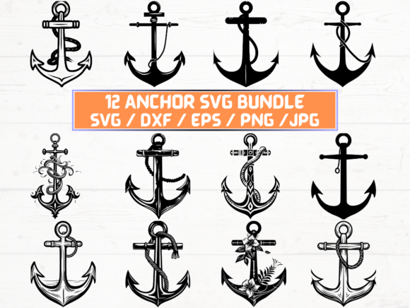 Anchor Laser Engraving Cut Files for Crafts and Graphics