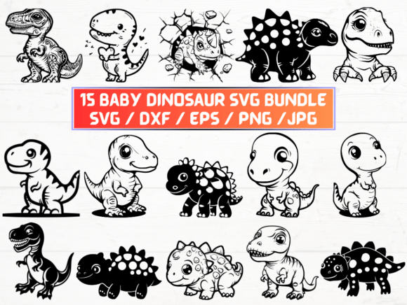 Baby Dinosaur SVG for Graphics & Crafts