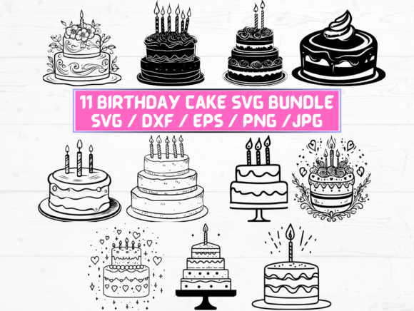 Birthday Cake SVG File: Graphics for Crafts & Branding