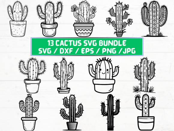 Cactus Laser Engraving Cut Files for Graphics and Crafts