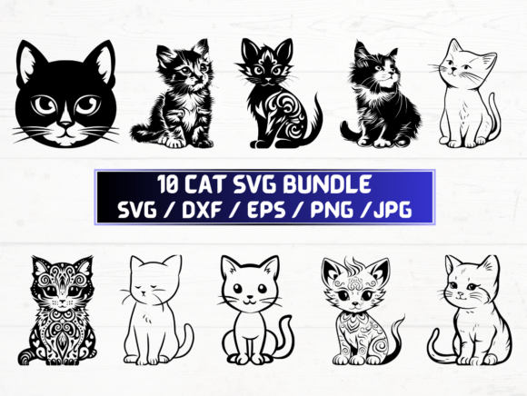 Cat Laser Cut Graphics for Crafts and Content
