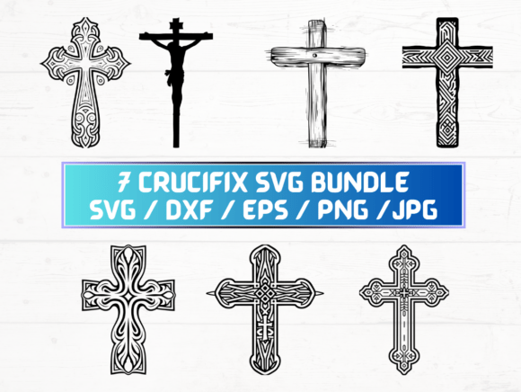 Crucifix Outline Svg Graphics for Crafts and Branding