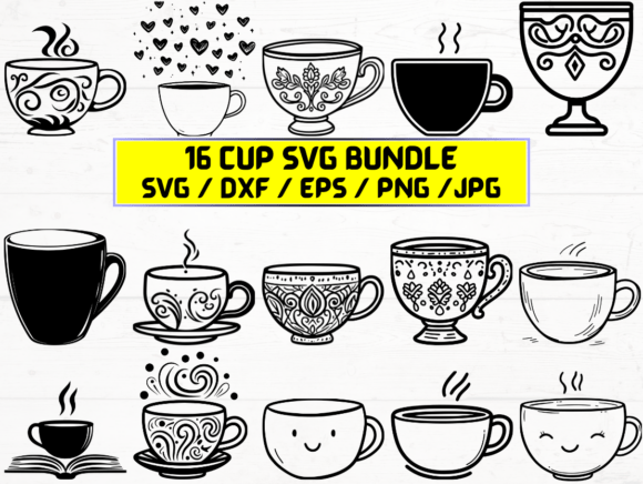Cup SVG. DXF. EPS. JPG. PNG for Crafts and Graphics