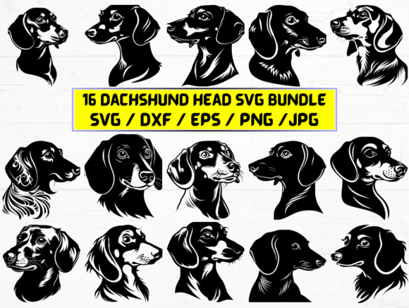 Dachshund Dog Head SVG Graphics for Crafts & Branding