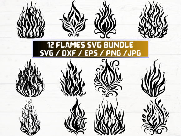 Flames Clipart: Modern Graphics for Crafts and Content
