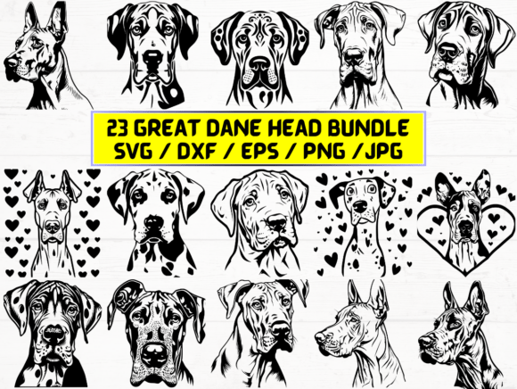 Great Dane Head SVG for Graphics and Crafts