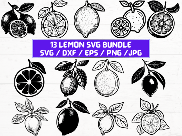 Lemon SVG Bundle for Graphics and Crafts