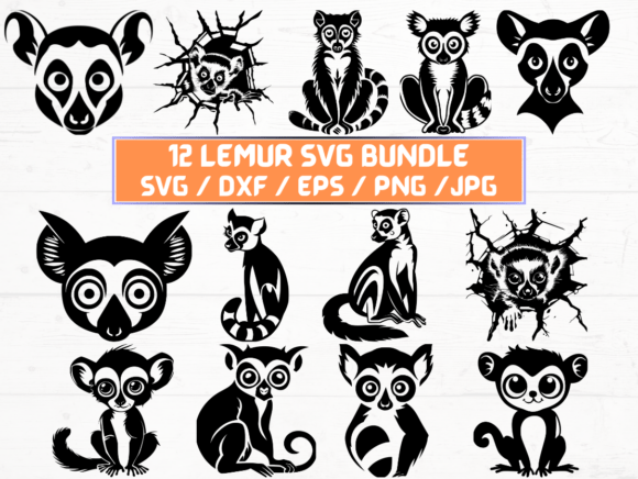 Lemur Laser Engraving Cut File for Graphics and Crafts
