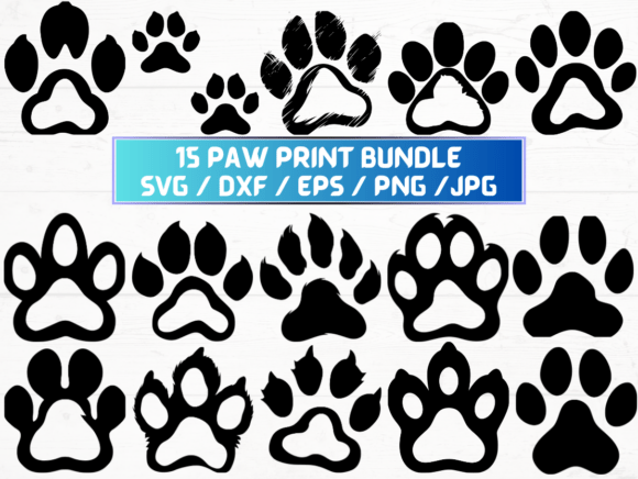Paw Print Silhouette Svg Files for Graphics and Crafts
