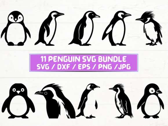 Penguin Laser Cut Graphics for Crafts & Branding