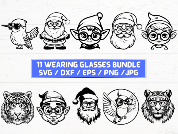 Wearing Glasses Laser Cut Graphics for Crafts & Branding