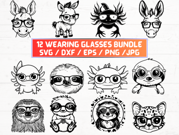 Wearing Glasses SVG for Crafts and Graphics