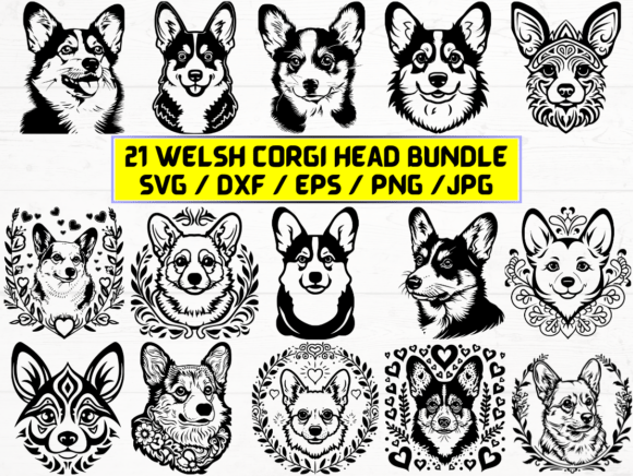 Welsh Corgi Head SVG for Graphics and Crafts